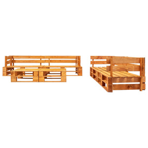 vidaXL 6-Piece Wooden Pallet Garden Lounge Set with Red Cushions