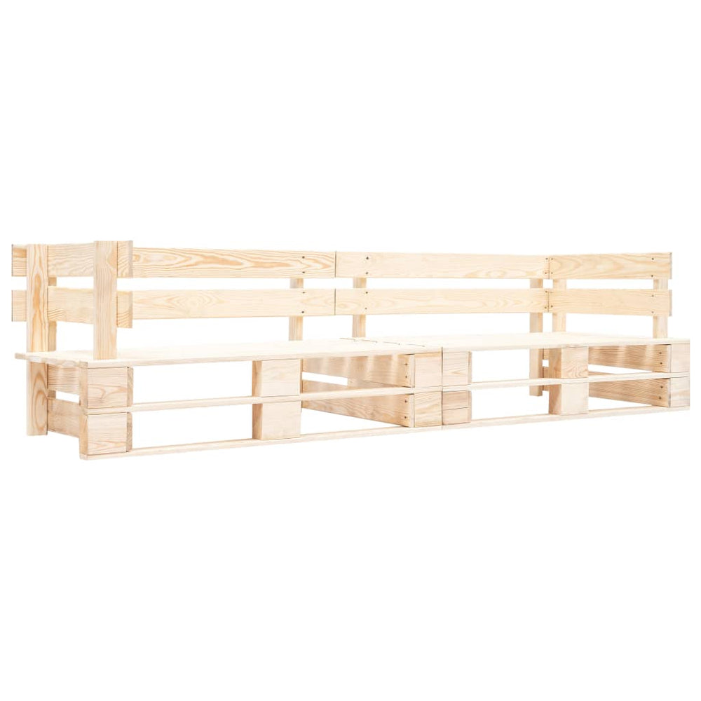 vidaXL Garden Pallet Sofa 2-Seater Natural Wood