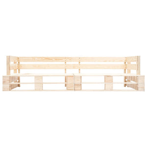 vidaXL 2-Piece Pallet Outdoor Sofa Set with Cushions Grey Pinewood