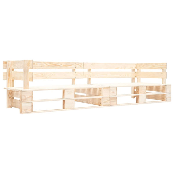 vidaXL 2-Piece Pallet Outdoor Sofa Set with Cushions Grey Pinewood