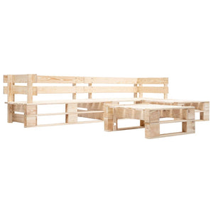 vidaXL 4-Piece Garden Pallet Sofa Set Wood Natural