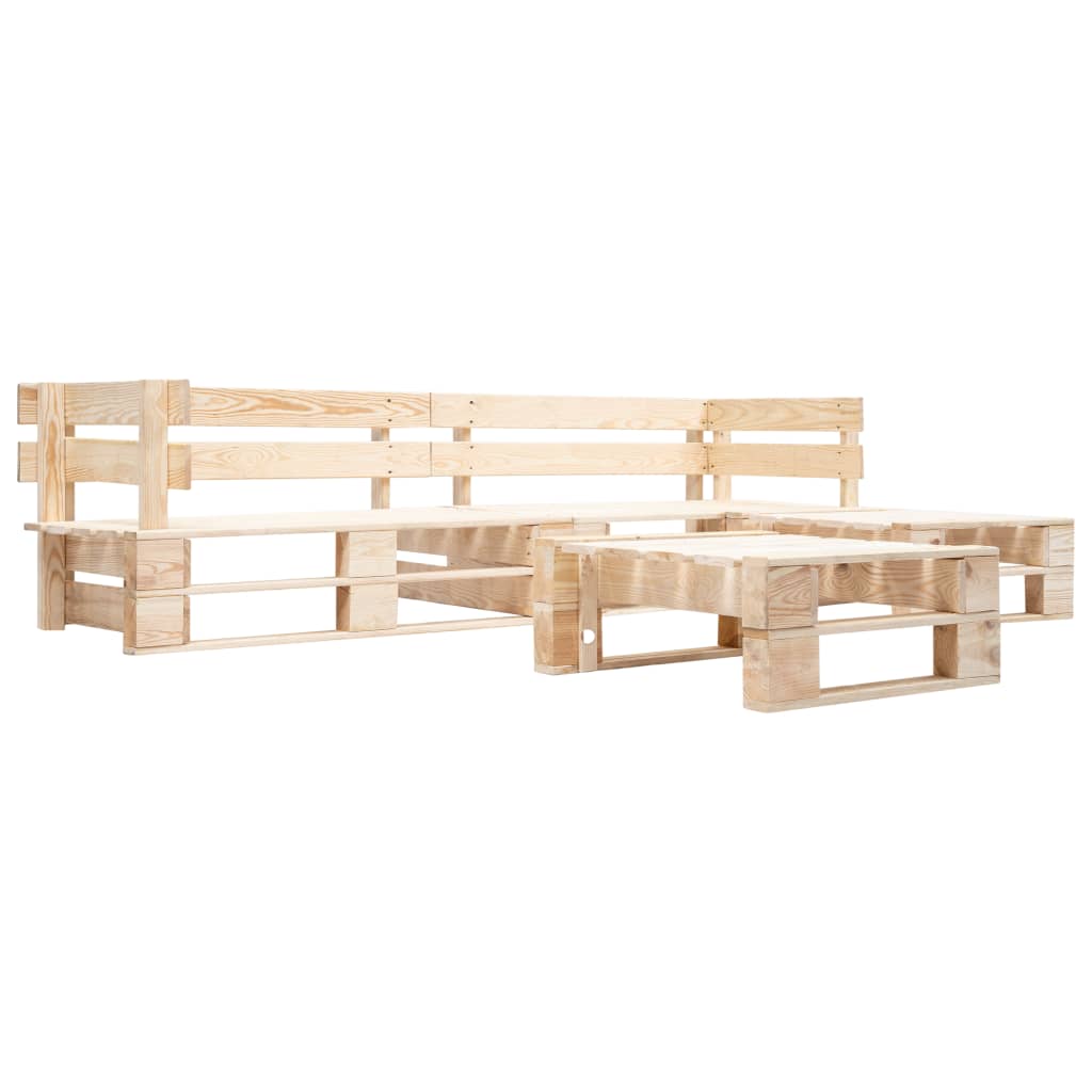 vidaXL 4-Piece Garden Pallet Sofa Set Wood Natural