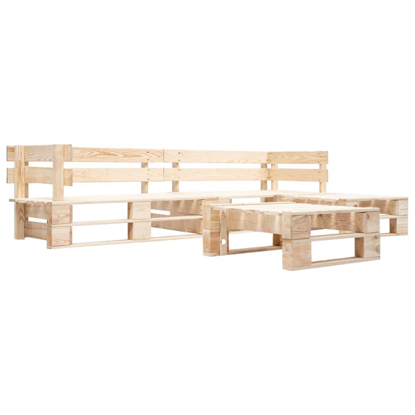 vidaXL 4-Piece Garden Pallet Sofa Set Wood Natural