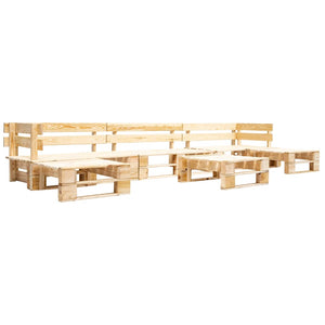 vidaXL 6-piece Pallet Lounge Set Wood Natural