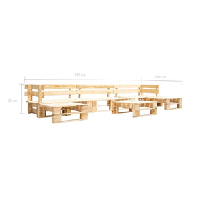 vidaXL 6-piece Pallet Lounge Set Wood Natural