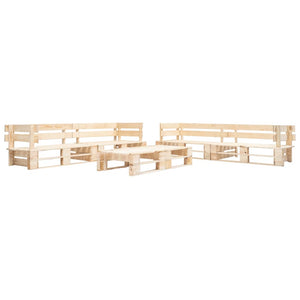 vidaXL 6-pc. Garden Pallet Sofa Set Sand-colored Cushions Wood