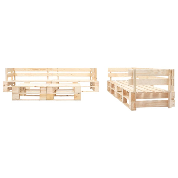 vidaXL 6-pc. Garden Pallet Sofa Set Sand-colored Cushions Wood