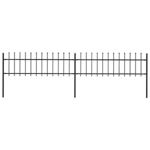 vidaXL Garden Fence with Spear Top Steel 359 x 60 cm Black