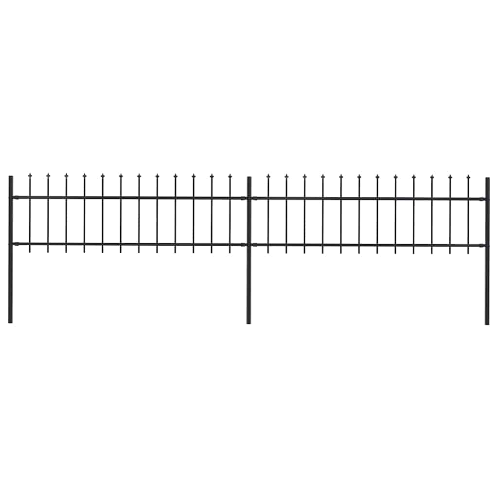 vidaXL Garden Fence with Spear Top Steel 359 x 60 cm Black
