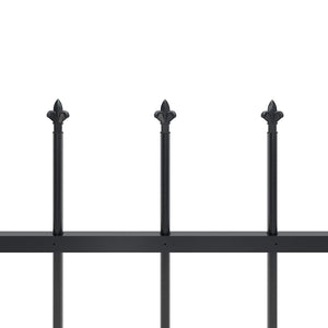 vidaXL Garden Fence with Spear Top Steel 359 x 60 cm Black