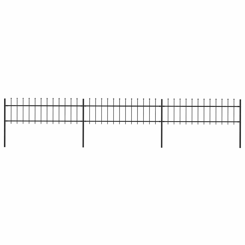 vidaXL Garden Fence with Spear Top Steel 537 x 60 cm Black