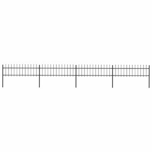 vidaXL Garden Fence with Spear Top Steel 714.5 x 60 cm Black