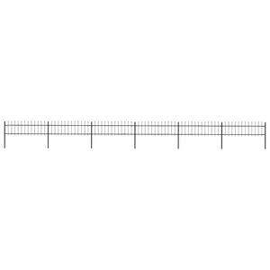 vidaXL Garden Fence with Spear Top Steel 1070 x 60 cm Black