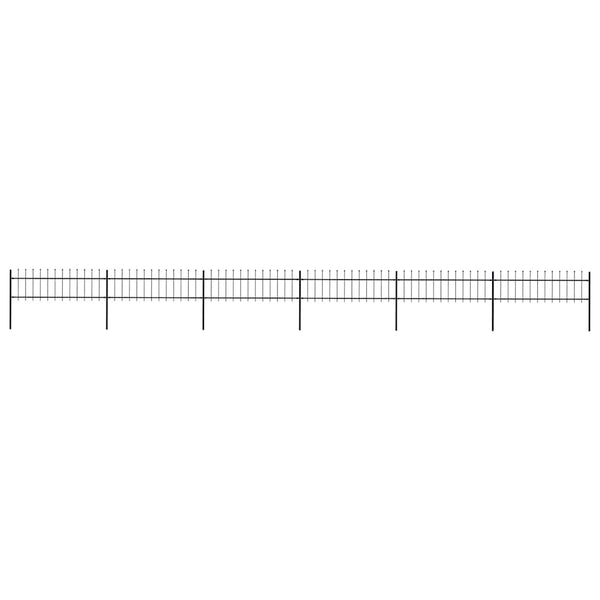 vidaXL Garden Fence with Spear Top Steel 1070 x 60 cm Black