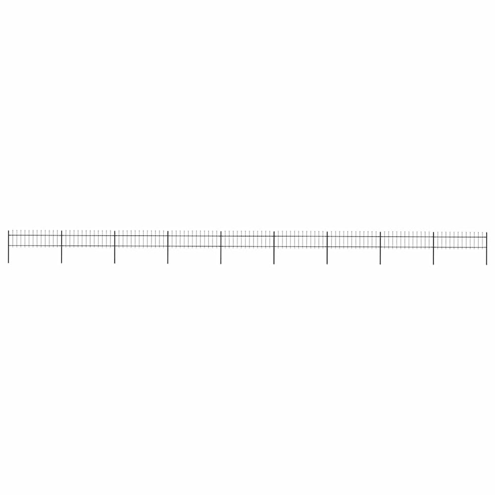 vidaXL Garden Fence with Spear Top Steel 1603.5 x 60 cm Black