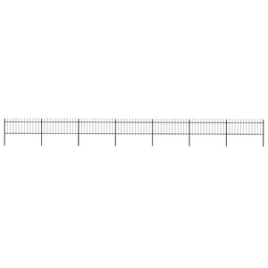vidaXL Garden Fence with Spear Top Steel 1248 x 80 cm Black