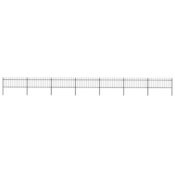 vidaXL Garden Fence with Spear Top Steel 1248 x 80 cm Black