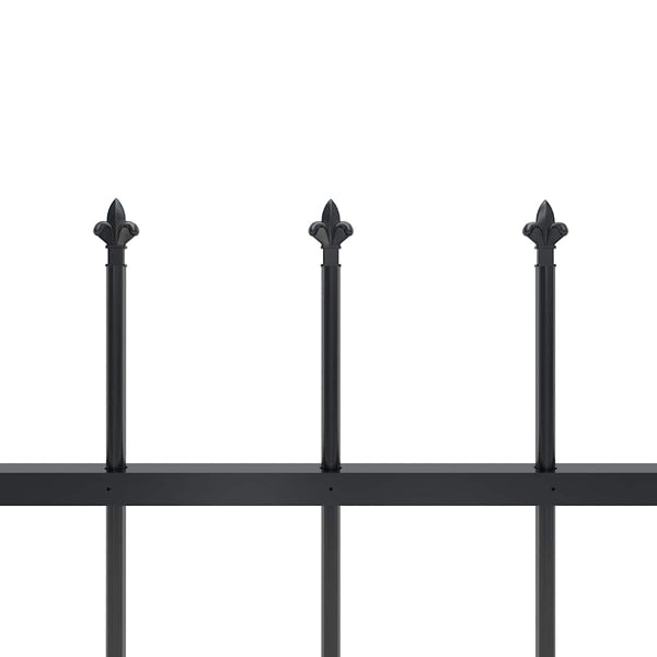 vidaXL Garden Fence with Spear Top Steel 1248 x 80 cm Black