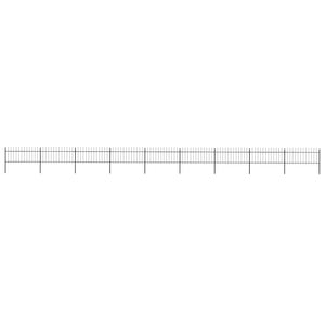 vidaXL Garden Fence with Spear Top Steel 1603.5 x 80 cm Black