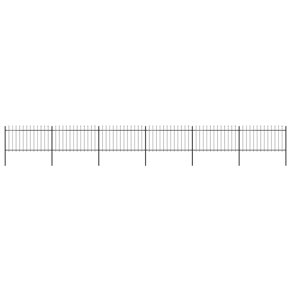 vidaXL Garden Fence with Spear Top Steel 1070 x 100 cm Black