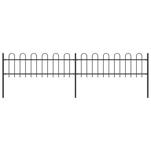 vidaXL Garden Fence with Arch Steel 359 x 60 cm Black