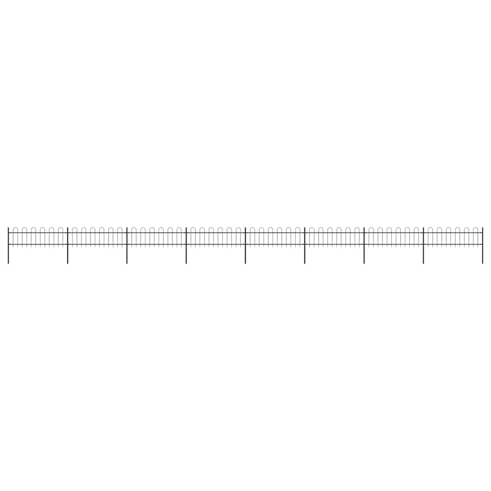 vidaXL Garden Fence with Arches Steel 1426 x 60 cm Black