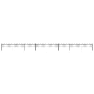 vidaXL Garden Fence with Arches Steel 1426 x 60 cm Black