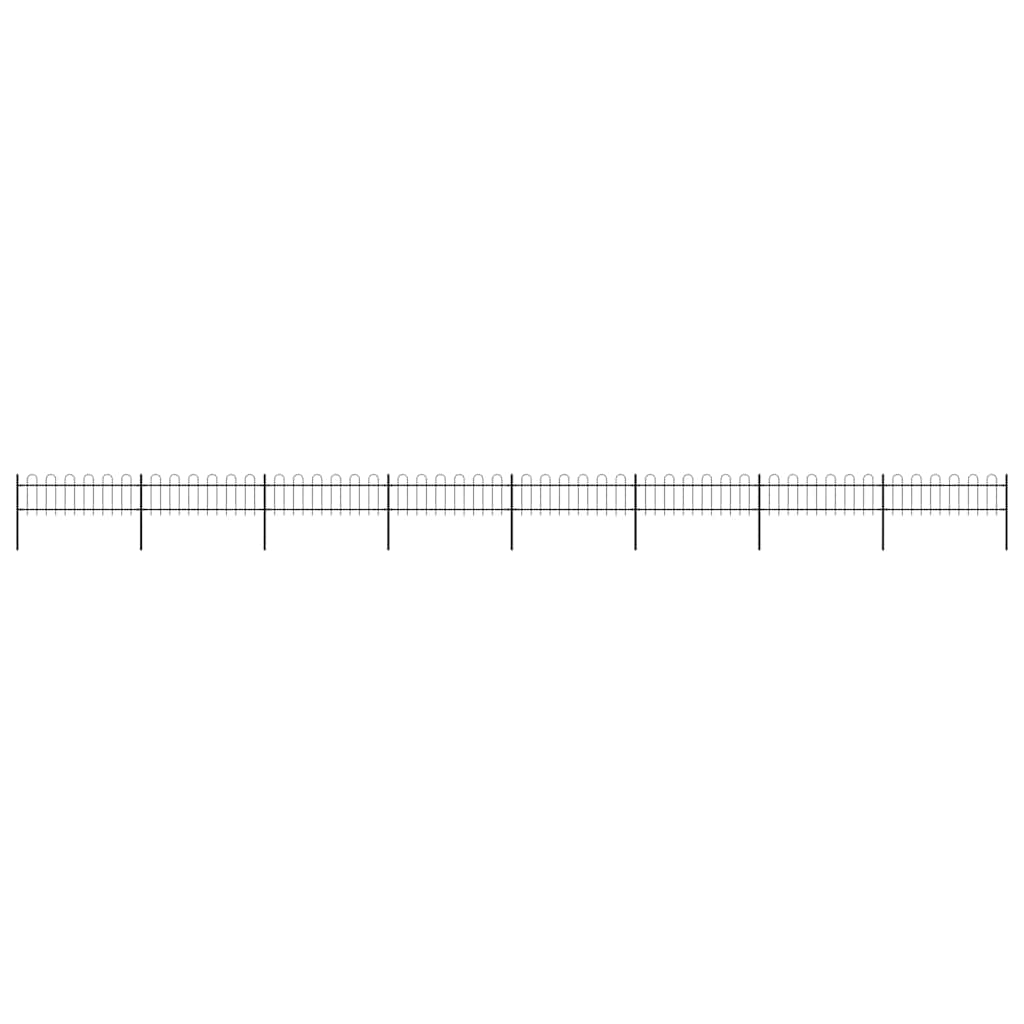 vidaXL Garden Fence with Arches Steel 1426 x 60 cm Black