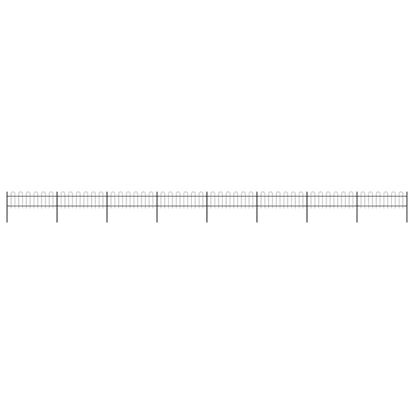 vidaXL Garden Fence with Arches Steel 1426 x 60 cm Black