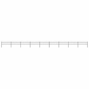 vidaXL Garden Fence with Arch Top Steel 1603.5 x 60 cm Black