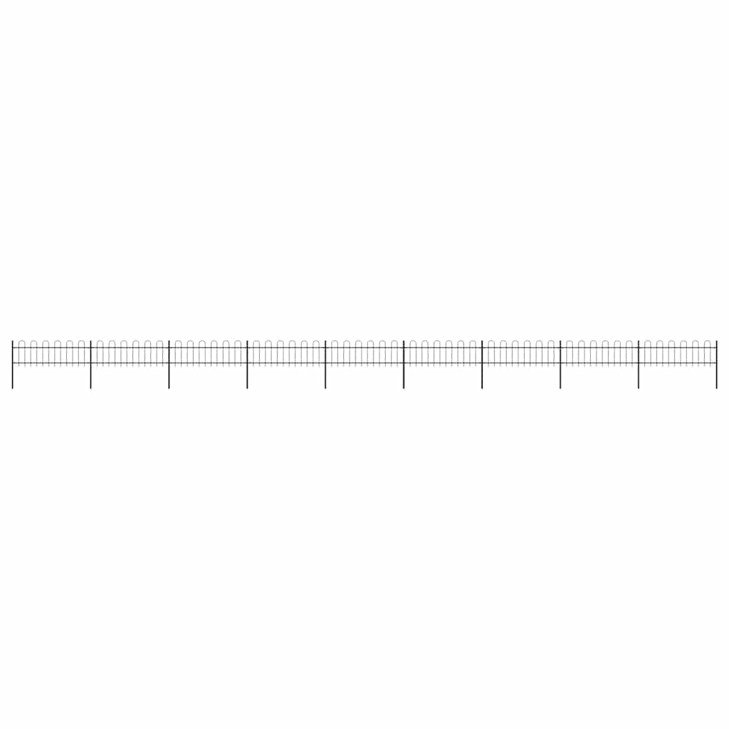 vidaXL Garden Fence with Arch Top Steel 1603.5 x 60 cm Black