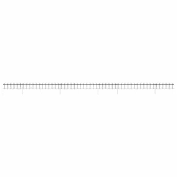 vidaXL Garden Fence with Arch Top Steel 1603.5 x 60 cm Black