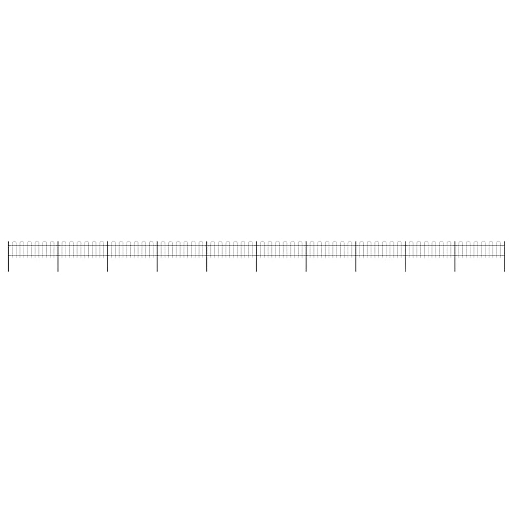 vidaXL Garden Fence with Round Arch Steel 1781.5 x 60 cm Black