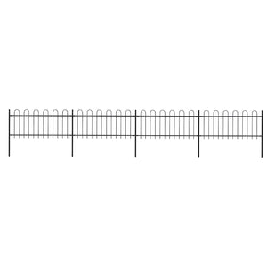vidaXL Garden Fence with Arch Steel 714.5 x 80 cm Black