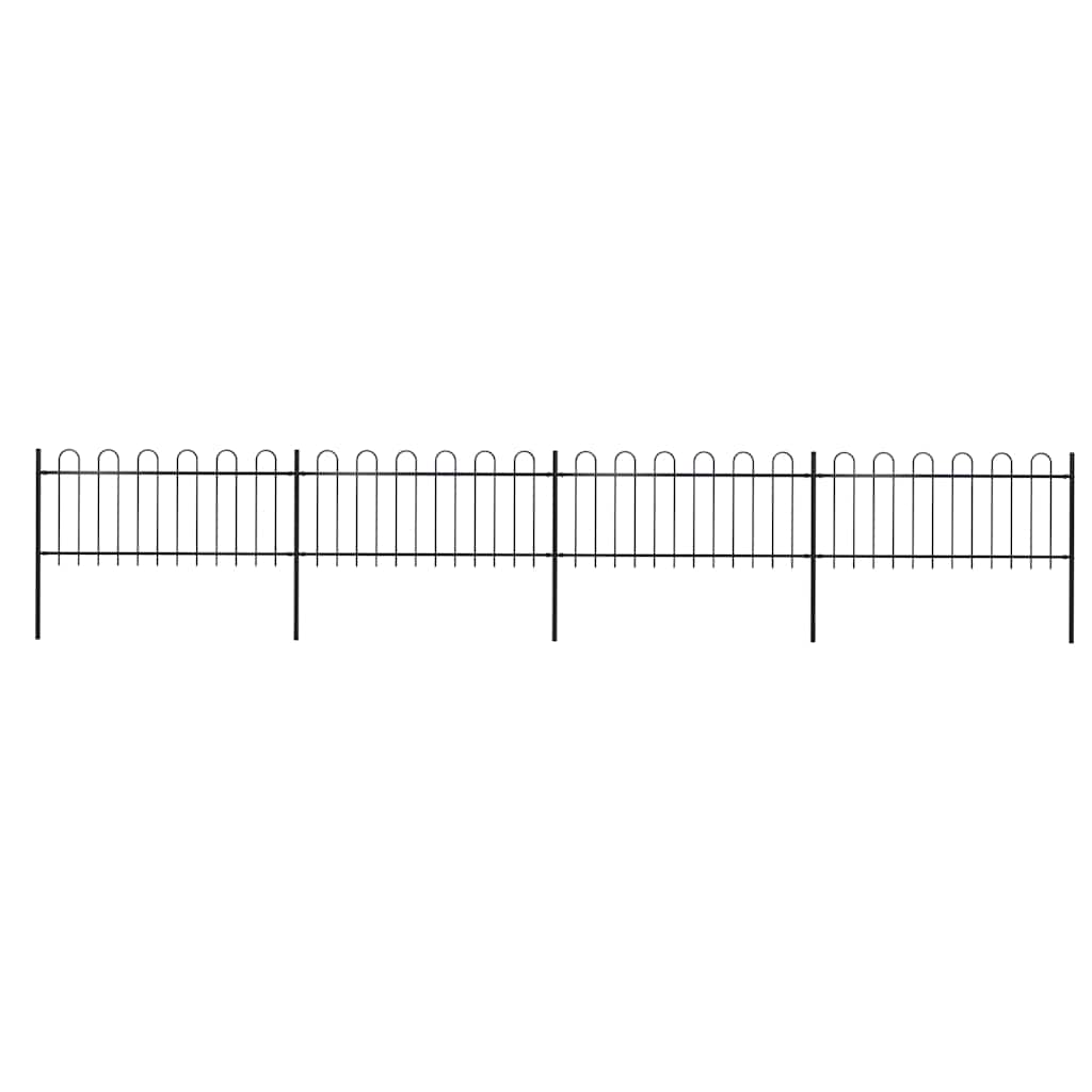 vidaXL Garden Fence with Arch Steel 714.5 x 80 cm Black