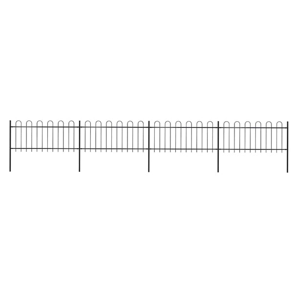 vidaXL Garden Fence with Arch Steel 714.5 x 80 cm Black