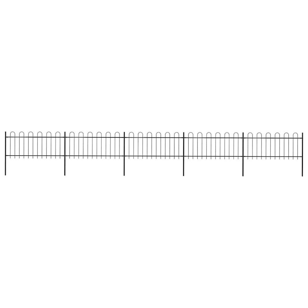 vidaXL Garden Fence with Arch Steel 892.5 x 80 cm Black