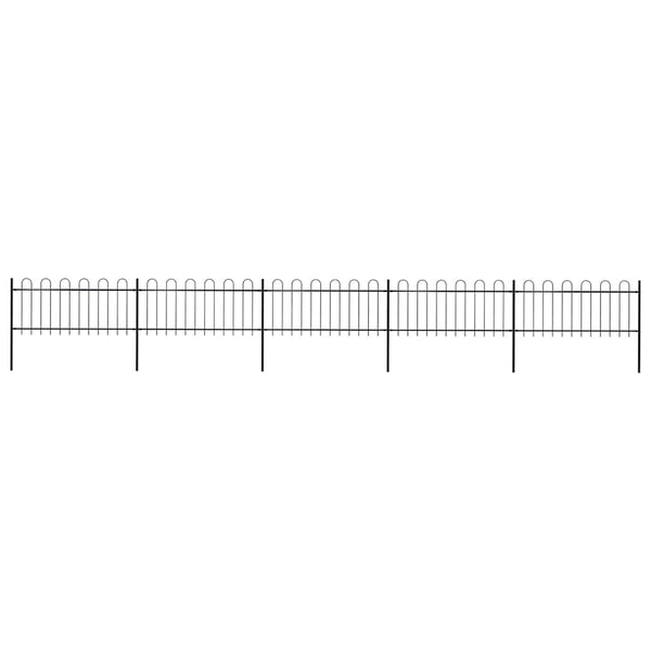 vidaXL Garden Fence with Arch Steel 892.5 x 80 cm Black