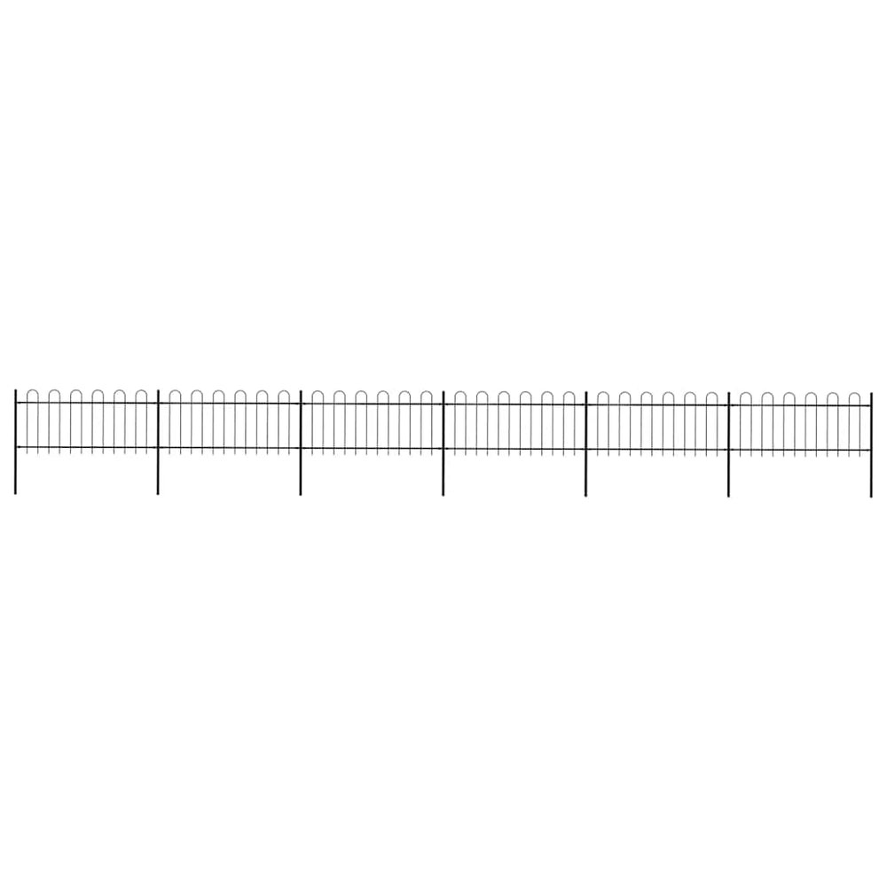vidaXL Garden Fence with Arch Steel 1070 x 80 cm Black