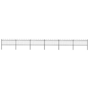 vidaXL Garden Fence with Arch Steel 1070 x 80 cm Black