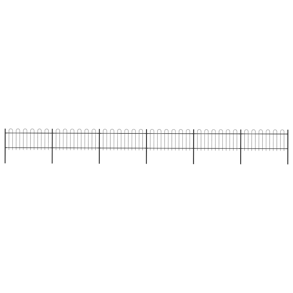 vidaXL Garden Fence with Arch Steel 1070 x 80 cm Black