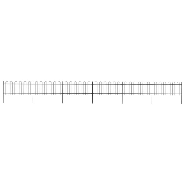 vidaXL Garden Fence with Arch Steel 1070 x 80 cm Black