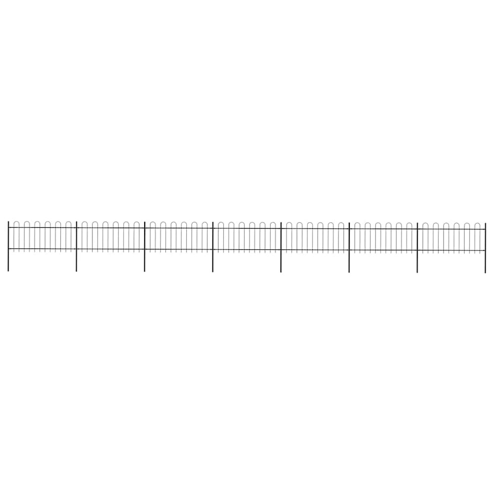 vidaXL Garden Fence with Arches Steel 1248 x 80 cm Black