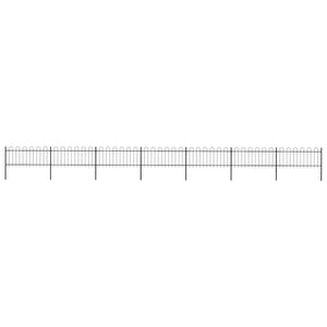 vidaXL Garden Fence with Arches Steel 1248 x 80 cm Black