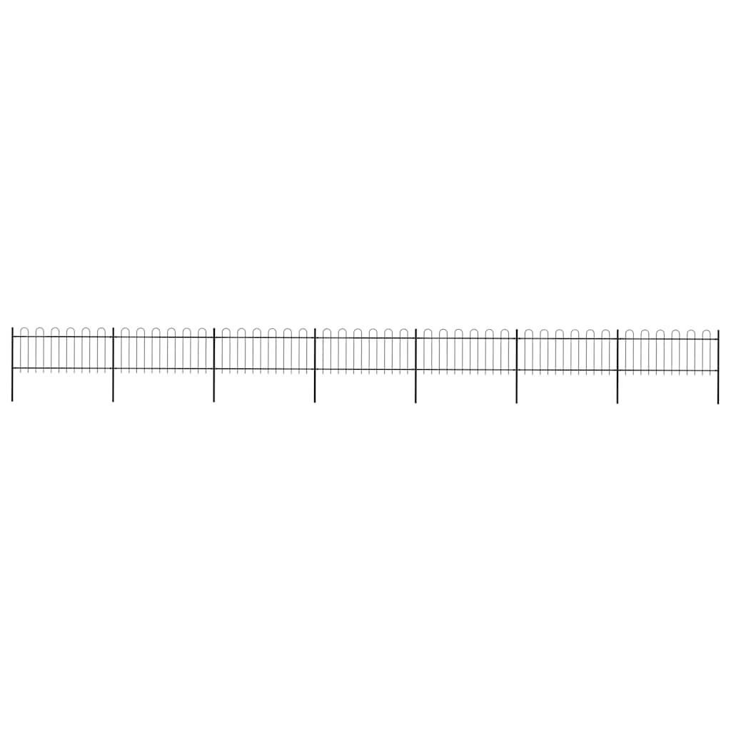 vidaXL Garden Fence with Arches Steel 1248 x 80 cm Black