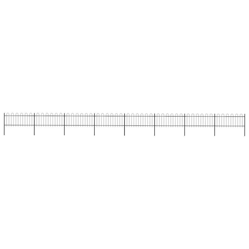 vidaXL Garden Fence with Round Arch Steel 1426 x 80 cm Black