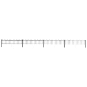 vidaXL Garden Fence with Round Arch Steel 1426 x 80 cm Black