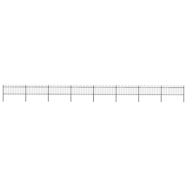 vidaXL Garden Fence with Round Arch Steel 1426 x 80 cm Black