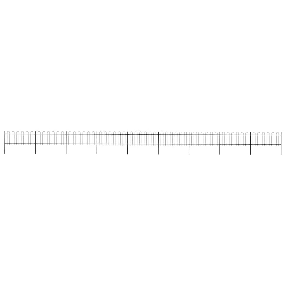 vidaXL Garden Fence with Arch Steel 1603.5 x 80 cm Black