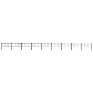vidaXL Garden Fence with Arch Steel 1603.5 x 80 cm Black
